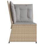 vidaXL Canapé d'angle de jardin avec coussins beige résine tressée