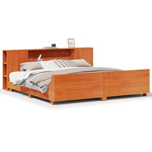 vidaXL Cadre de lit sans matelas cire marron 180x200cm bois pin massif