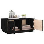 vidaXL Table basse Noir 80x50x35 cm Bois massif de pin
