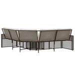 vidaXL Canapé de jardin et coussins et repose-pied en forme de L rotin