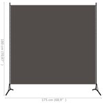 vidaXL Cloison de séparation anthracite 175x180 cm tissu