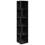 vidaXL Armoire d'angle Noir 33x33x164 5 cm Bois d'ingénierie