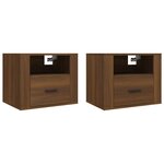 vidaXL Tables de chevet murales 2 Pièces Chêne marron 50x36x40 cm