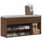 vidaXL Banc à chaussures chêne marron 102x30 5x45 cm bois d'ingénierie