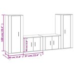 vidaXL Ensemble de meubles TV 4 Pièces Chêne marron Bois d'ingénierie