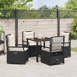 vidaXL Ensemble de salle à manger pour jardin 5 Pièces Noir polyrotin