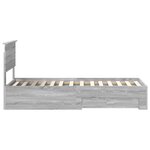 vidaXL Cadre de lit avec tête de lit Sonoma Gris et Argent 75 x 190 cm