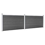 vidaXL Ensemble de panneau de clôture WPC 353x105 cm Noir