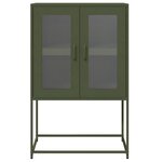 vidaXL Buffet haut vert olive 68x39x107 cm acier