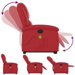 vidaXL Fauteuil inclinable de massage électrique rouge similicuir