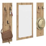 vidaXL Porte-manteau mural chêne artisanal 96 x 1 5 x 90 cm