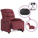 vidaXL Fauteuil inclinable électrique Rouge bordeaux Tissu