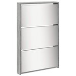 vidaXL Armoire à chaussures miroir 5 niveaux sonoma gris 63x17x169 5cm