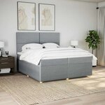 vidaXL Sommier à lattes de lit avec matelas Gris clair 200x200cm Tissu