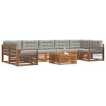 vidaXL Ensemble de canapés d'extérieur 8 pc Gris Naturel et Clair