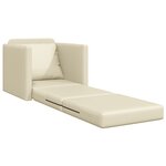 vidaXL Fauteuil-lit au sol 2-en-1 crème 74x77x81 cm en simili cuir