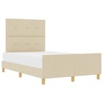 vidaXL Cadre de lit avec tête de lit Crème 120 x 190 cm tissu
