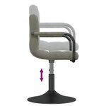 vidaXL Chaises pivotantes à manger lot de 6 gris clair velours