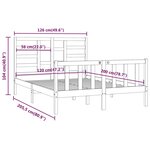 vidaXL Cadre de lit Blanc Bois de pin massif 120x200 cm