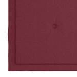 vidaXL Chaises de jardin avec coussins rouge bordeaux lot de 3 Teck