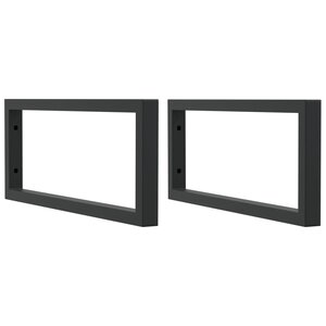 vidaXL Supports d'étagères pour lavabo 2 Pièces noir rectangulaire acier