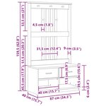vidaXL Portemanteau SANDNES blanc 87x40x159 5 cm bois massif pin