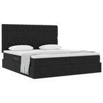 vidaXL Lit de Rangement avec matelas Noir 180 x 200 cm Velours