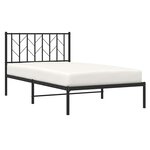 vidaXL Cadre de lit métal sans matelas avec tête de lit noir 100x200cm