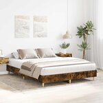 vidaXL Cadre de lit sans matelas chêne fumé 150x200 cm bois ingénierie