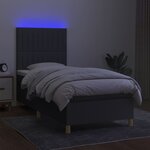 vidaXL Sommier à lattes de lit et matelas et LED Gris foncé 90x200 cm