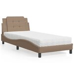 vidaXL Lit avec matelas cappuccino 100x200 cm similicuir