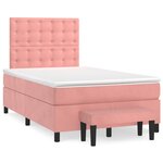 vidaXL Sommier à lattes de lit avec matelas rose 120x190 cm velours