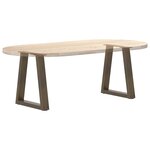 vidaXL Pieds de table basse en forme de V  2 pièces  acier naturel  28 x (42-43 3) cm