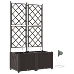 vidaXL Jardinières de jardin 1 pc Marron 80 x 40 x 142 cm Plastique