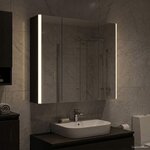 vidaXL Armoire Miroir de Salle de Bain Chêne noir