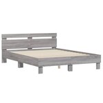 vidaXL Cadre de lit avec tête de lit et LED sonoma gris 140x190 cm
