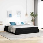 vidaXL Cadre de lit Noir 180 x 200 cm Velours
