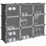 vidaXL Cubes de rangement 9 Pièces avec portes noir PP