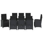 vidaXL Ensemble de salle à manger pour jardin 9 Pièces Noir polyrotin