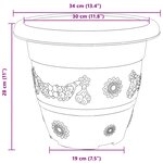 vidaXL Pots de plantes 24 Pièces Rouge brique Ø 34 x 28 cm Plastique