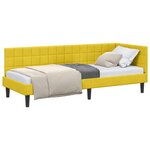 vidaXL Cadre de lit d'angle Jaune 80 x 200 cm Velours