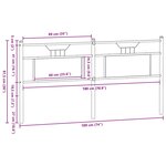 vidaXL Tête de lit chêne fumé 180 cm bois d'ingénierie et acier