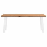 vidaXL Table à manger marron clair bois de chêne massif rectangulaire