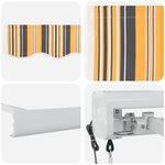 vidaXL Auvent Rétractable Multicolore 400 × 300 cm Tissu Métal