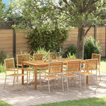 vidaXL Ensemble de salle à manger pour jardin 9 Pièces Beige Poly rotin