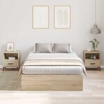 vidaXL Cadre de lit avec rangement Chêne Sonoma 120 x 190 cm