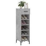 vidaXL Armoire à chaussures gris béton 30x35x105 cm bois d'ingénierie