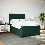 vidaXL Sommier à lattes de lit et matelas Vert foncé 140x190cm Velours