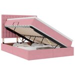 vidaXL Lit de rangement LED avec matelas Rose 140 x 200 cm Velours