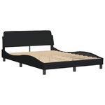 vidaXL Cadre de lit sans matelas Hvar noir 140x190 cm tissu